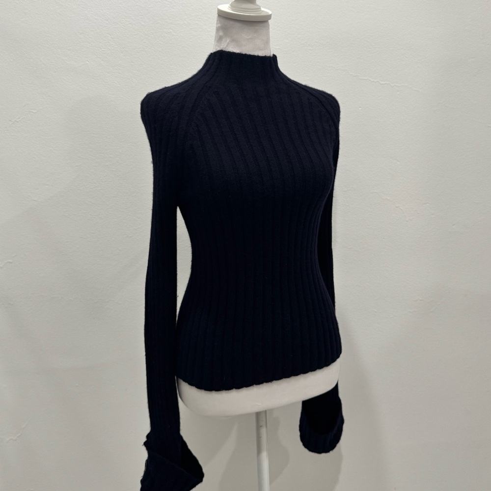 Vince Wool & Cashmere Ribbed Sweater – Navy – Size S